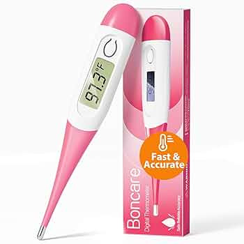 Boncare 10 Seconds Oral Thermometer for Adults and Kids - Accurate & Safe Rectal Thermometer for Baby with Fever Alarm, Digital Thermometer FSA HSA Eligible (Pink)