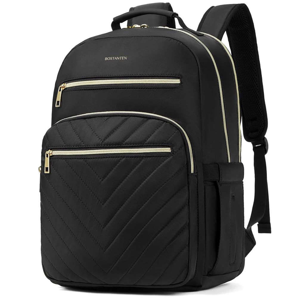 BOSTANTEN 15.6 Inch Laptop Backpack for Women- College Teacher Computer Bag Travel Backpack Purse, Beige