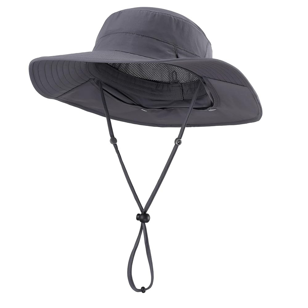 UPF 50+ Sun Hats for Men Women Wide Brim Fishing Hat with Neck Flap Summer Safari UV Protection Bucket Hat