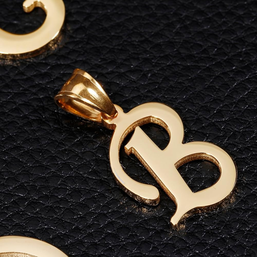 Initial Charms Gold Initial Pendant 14k Gold Letter Charm Name Pendant for Women and Men