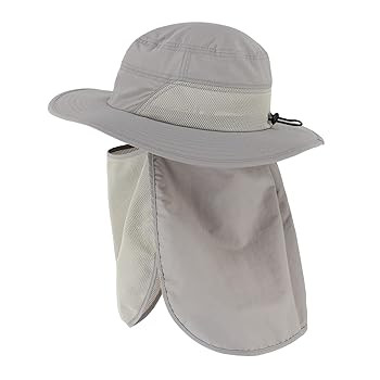 UPF50+ Mens Sun Hat with Neck Flap Wide Brim UV Sun Protection Fishing Hat with Neck Flap Womens Gardening Beach