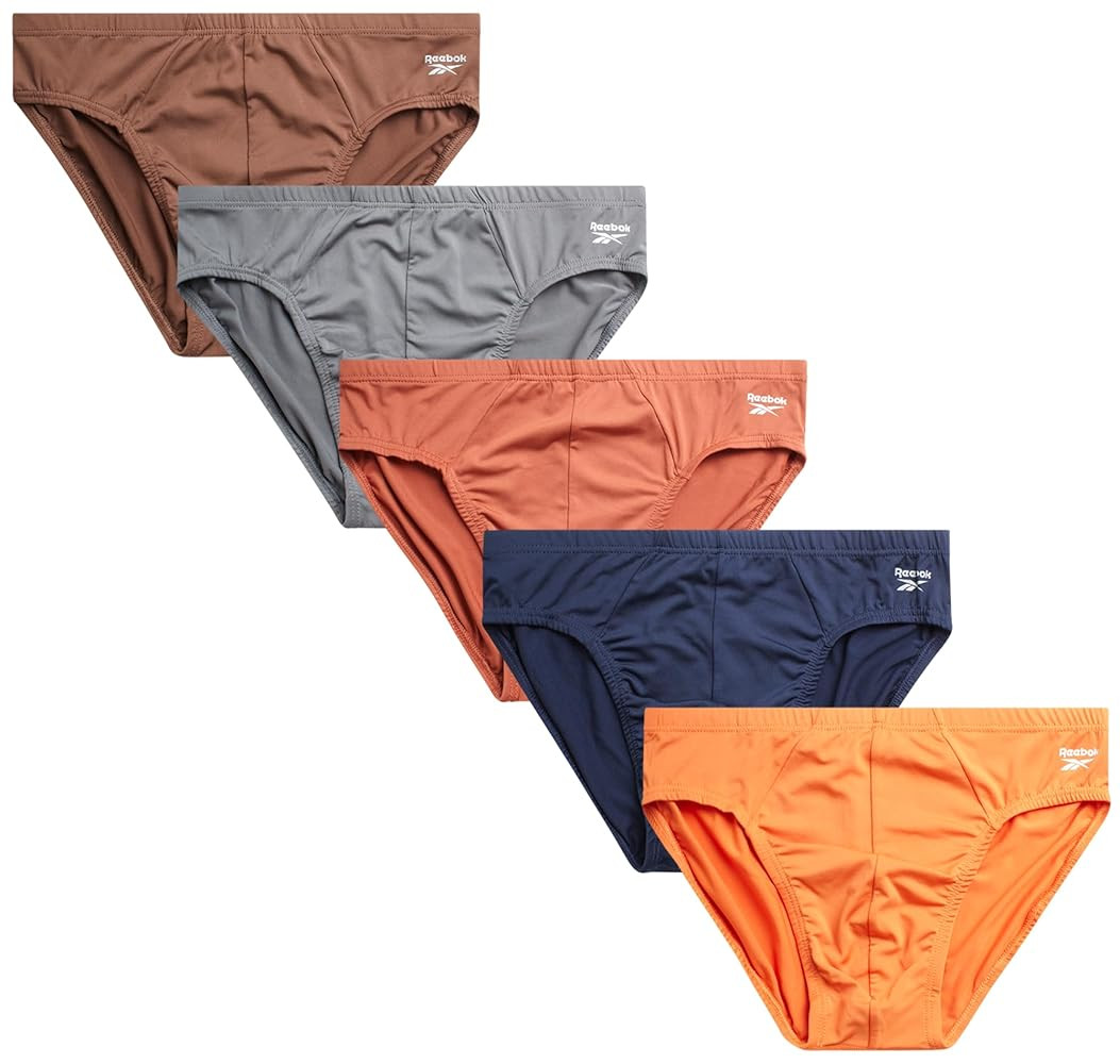 Reebok Mens Underwear Briefs - 5 Pack Quick Dry Soft Stretch Low Rise Briefs for Men - Performance Mens Athletic Underwear
