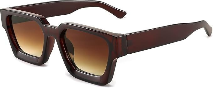 FEISEDY Retro 90s Square Sunglasses for Women Men Trendy Chunky Rectangle Sunglasses UV400 Protection B2385