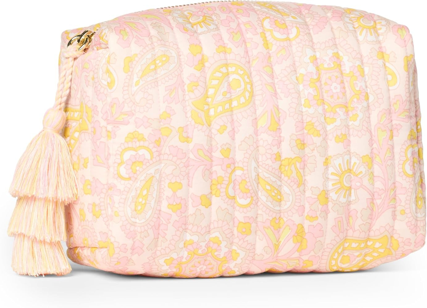 Amazon Essentials x Sofia Grainge Women's Quilted Makeup Toiletry Bag