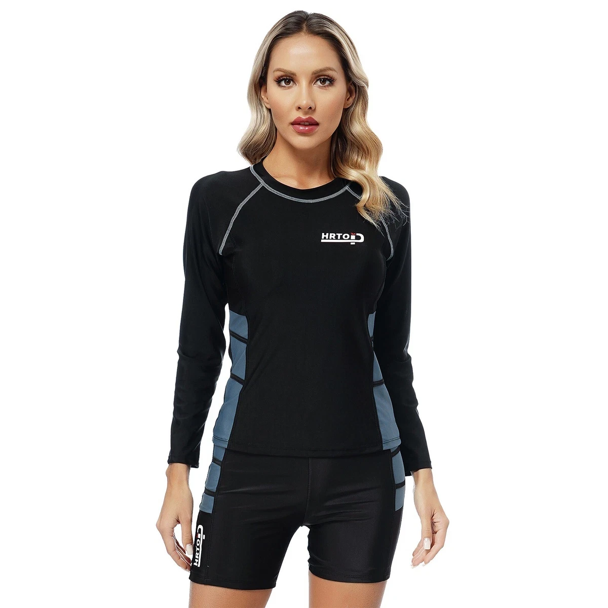 Womens Beachwear Pool Swimsuit Swimming Shirts Swimwear Sunburn And UV Rays Set