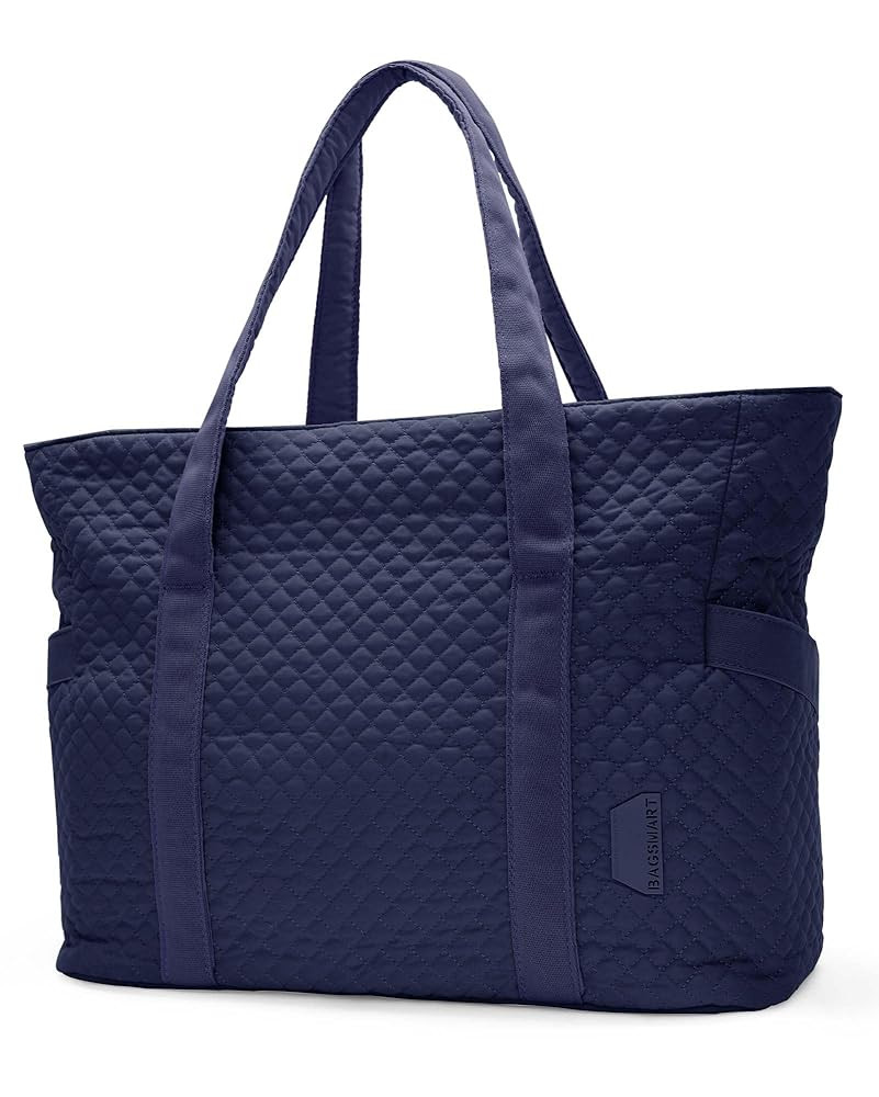 BAGSMART Large Tote Bag For Women, Travel Shoulder Bag Top Handle Handbag with Yoga Mat Buckle for Gym, Work, Travel