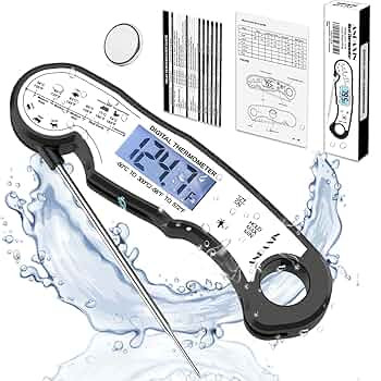 Meat Thermometer Digital - Fast Instant Read Food Thermometer for Cooking, Candy, Outside Grill, and Roast, Digital Food Thermometer with Backlight LCD & Calibration