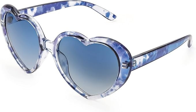 FEISEDY Polarized Heart Shaped Sunglasses Oversized Vintage Fashion Love Eyeglasses for Women UV400 B2337