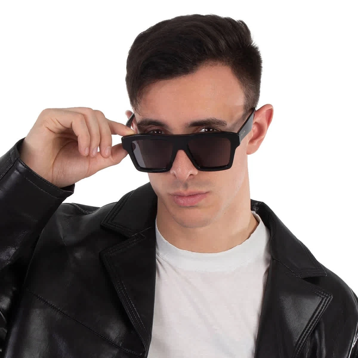 Gucci Solid Grey Rectangular Men's Sunglasses GG0962S 005 55 GG0962S 005 55