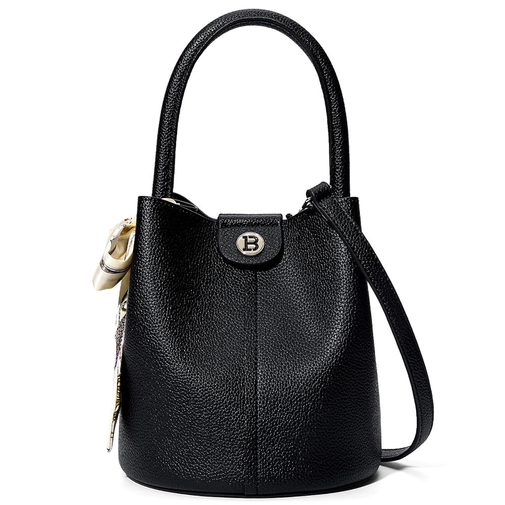 BOSTANTEN Small Crossbody Bags for Women Vegan Leather Mini Bucket Handbag Removable Shoulder Strap