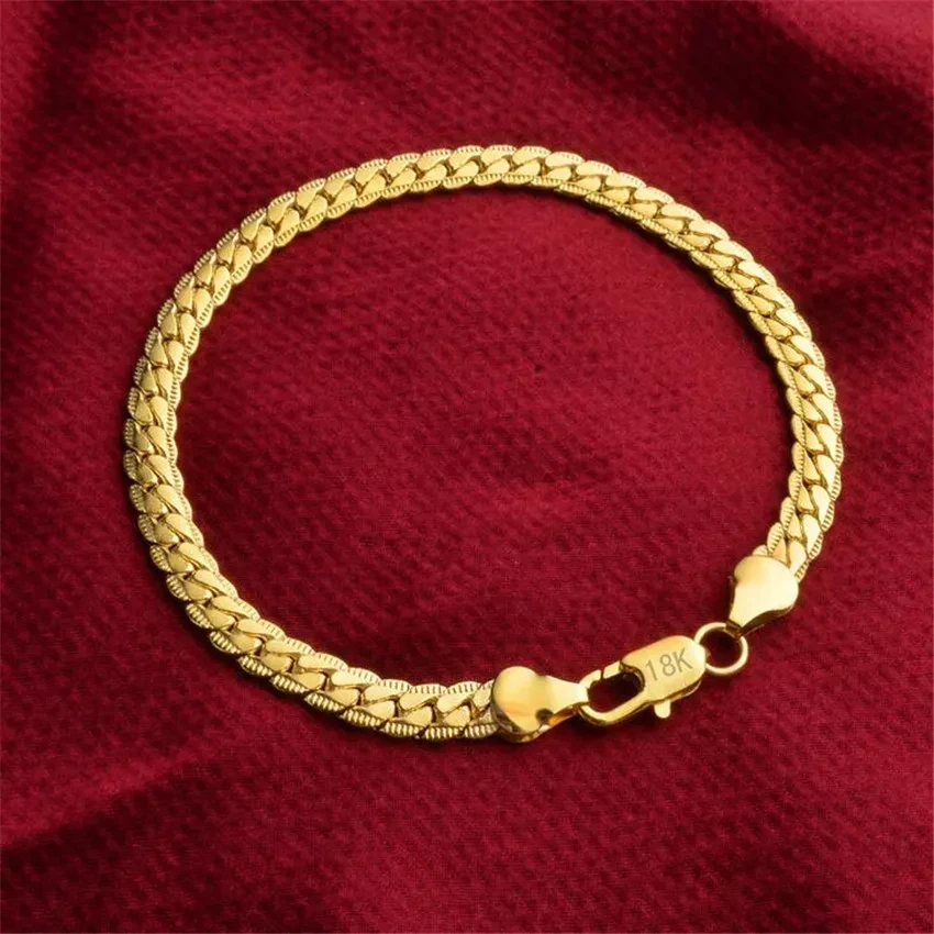 Hot bracelet NEW Jewelry Accessories Men's Women 18K Gold classic chain shape S3