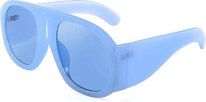 FEISEDY Retro Trendy Avaitor Sunglasses for Women Men Oversized Vintage 70s 80s Sunglasses Flat Top Shield Shades B2745